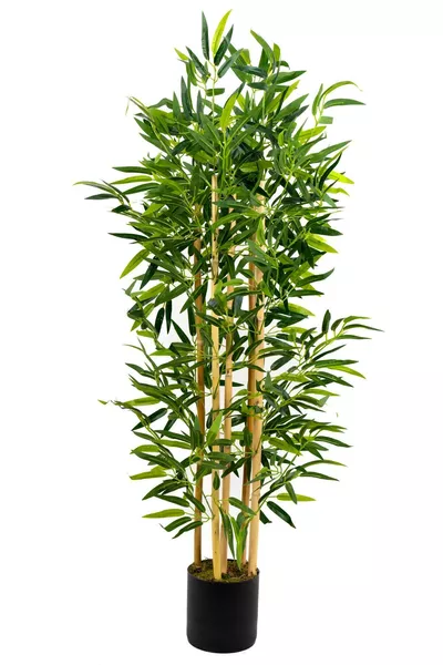 شجرة خيزران صناعية بسمك 5 جذوع وأوراق كثيفة