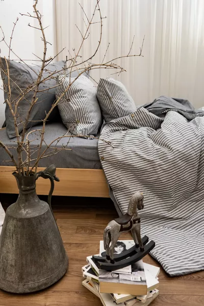 Set di biancheria da letto singolo naturale tinto con filato Harmony Hues (lenzuolo con angoli)