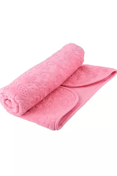 Rosa geprägte Decke × cm Hinweis: (Saisonbedingt dünn) Plüschstoff