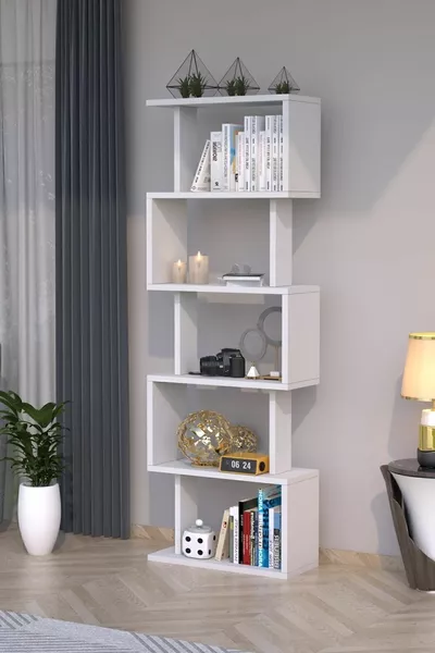 Зеро декоративная книжная полка белая