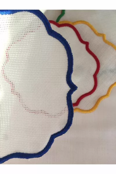 Tovaglioli da cocktail in lino forato ricamabile a punto croce, set da 6