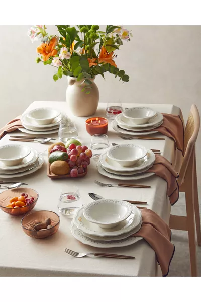 Обеденный сервиз Frezya Porselen, 6 персон, 6 предметов, желто-зеленый