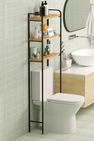 Odina Toiletplank Organizer Boven de WC Badkamer Organizer Toiletplank Boven de WC Plank Badkamerkast Pine