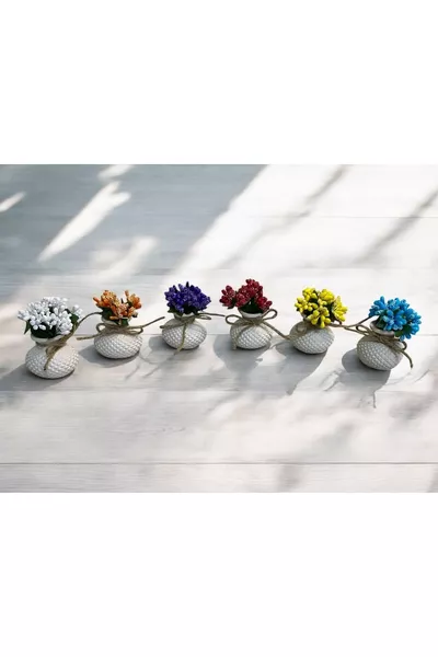 Altılı Dekoratif Mini Set Çiçekli