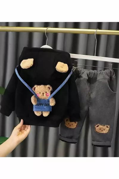 Jouet Ours Image Capuche Élégant Bébé Ensemble