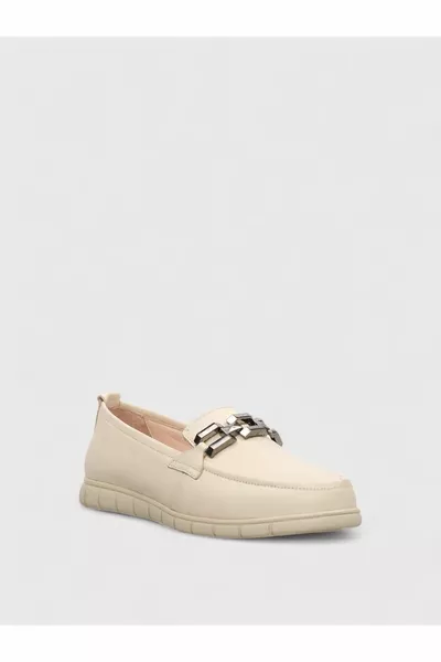 Scarpe casual da donna in pelle beige