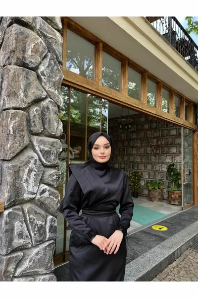 Larin Хиджаб Вечерние Платья Атлас