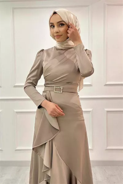 B.life Frfrl Атласное вечернее платье Камень