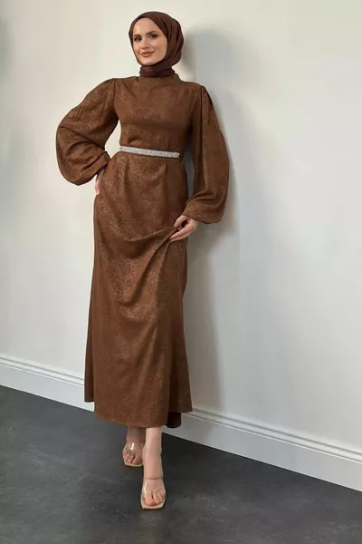 Hannah Beli Stone Evening Dress Taba