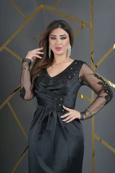 الساتان تصميم جبر الحجر التبعي الخامس منخفضة قطع شق فستان طويل مساء اللباس