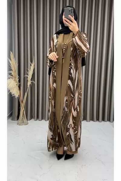 ЖЕНИТЕ ПЛЮС РАЗМЕР ХИДЖАБ РОКЛЯ И ШИФОН ABAYA ОГЪРЛИЦА ПОДАРЪК ВЕЧЕРНА РОКЛЯ ДВОЕН КОМПЛЕКТ