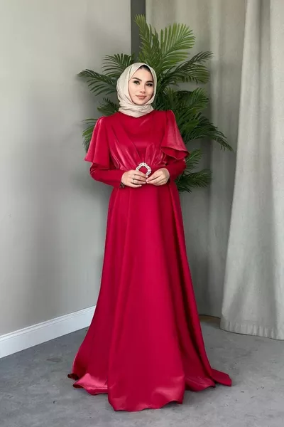 Cape Mouw Avondjurk Rood