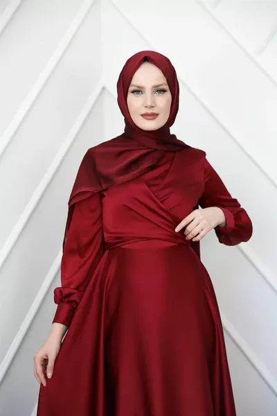 Bensu Kobe Fabric Evening Dresses - Bordeaux