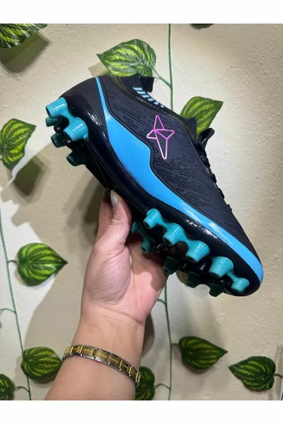 الموسم الجديد أحذية العشب الفيروزي الأسود