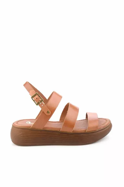 Дамски сандали от естествена кожа Tan 