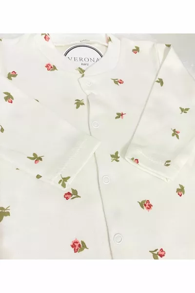 Baby Girl Комбинезон с цветочным узором из 2 предметов Новорожденный 1-3-6 месяцев