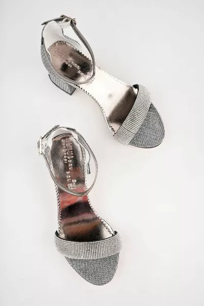 Platina meisjesschoenen met stenen