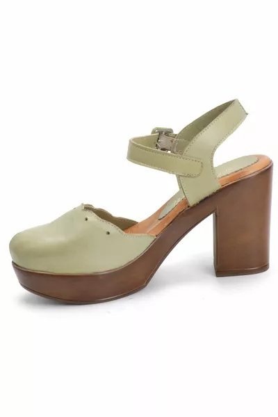 Groene leren sandalen voor dames