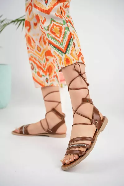 Sandales Nut pour femme avec lien de pierre à la cheville