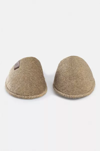 Мъжки пантофи от норка с оседлан филц 