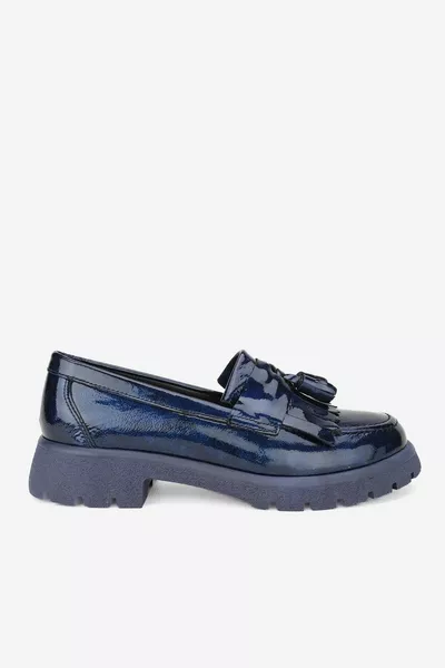 SCARPE MOCASSINO DA DONNA IN VERA PELLE NATURALE BLU NAVY TAGLIA  MOCASSINI TROFTATO