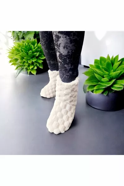 Orthopédique Squishy Hiver En Peluche Semelle Légère Bottes de Maison, Pandufu