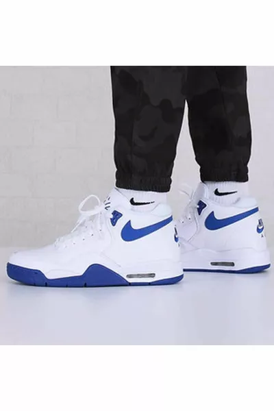 Chaussures de basket-ball Flight Legacy pour hommes -blanc-bleu
