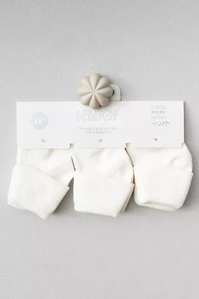 3 Paar Baby-Socken aus Baumwolle mit Umschlag