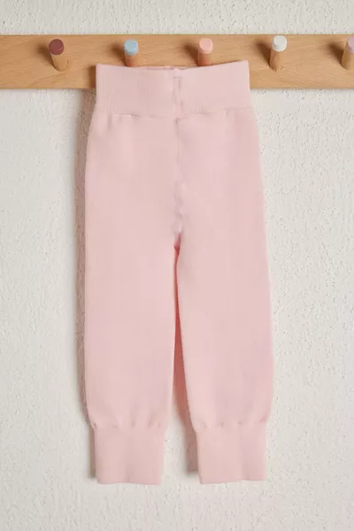 Kinderleggings mit Gummidetail in Rosa