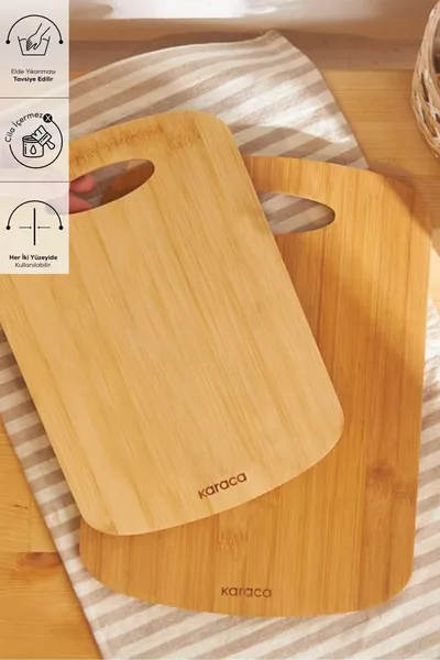 Defne 2'li Bambu Kesme Tahtası / Cm