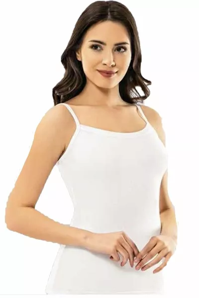 Débardeur à bretelles fines avec protection féminine blanche