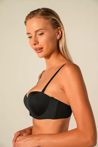 حمالة صدر بدون حمالات بدعم أسود