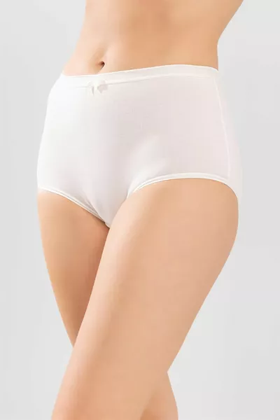 مجموعة مكونة من 3 سراويل داخلية نسائية كلاسيكية مصنوعة من القطن باللون الكريمي