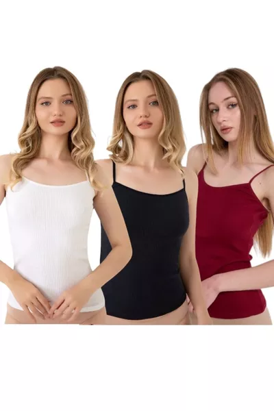 Fitilli, Confezione da 3 Top da Donna % Cotone Biologico