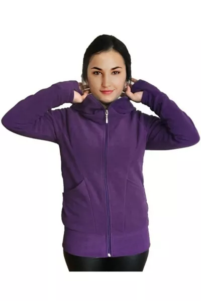 Дамска поларена жилетка с ръкавици