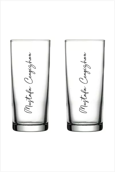 Handtekening Design Gepersonaliseerd Rakı Glas, Niet-Standaard Bedrukte Rakı Kelk, Set van 2 Stuks