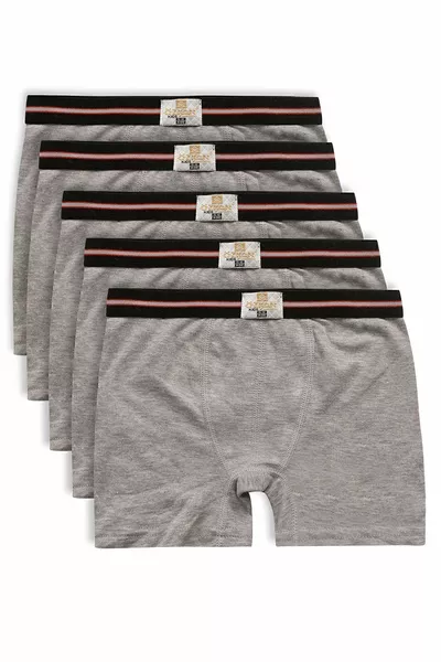 أوزكان  طقم 5 قطع لصبيان، شورت بوكسر ناعم ومرن مصنوع من القطن بنسبة %