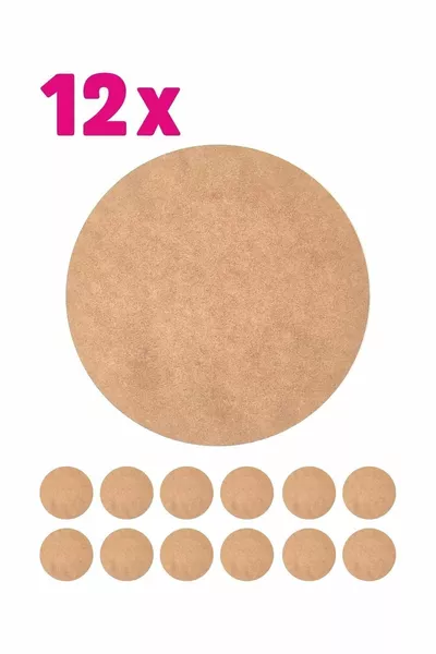  Pezzi di Sottobicchieri Rotondi in MDF Grezzo da 3 mm,  cm
