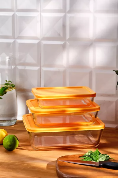 Daisy 3-Piece Borosilicate Storage Container