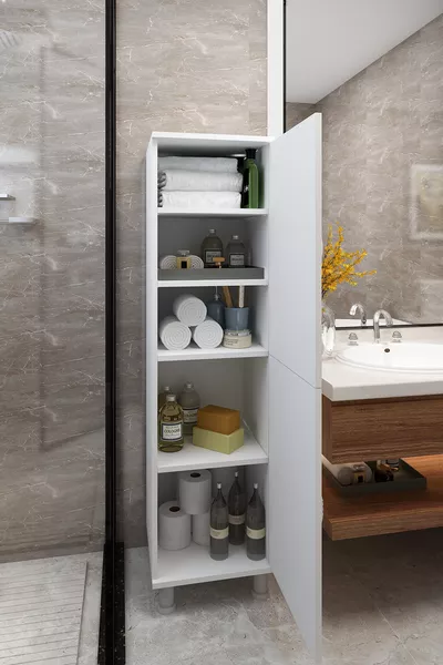 Armadio multiuso con ante, armadio da cucina, armadio da bagno, armadio per balcone, dispensa