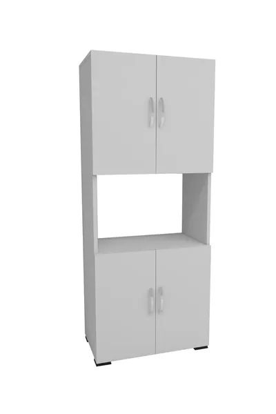 Armadio per forno a microonde multiuso a 4 ante con scomparto centrale, mobile da cucina per mini forno