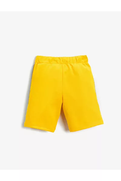 Slogan Printed Shorts with Drawstring Waist