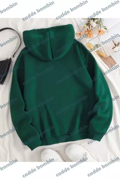 سويت شيرت بأكمام طويلة واسع بدون طبعة للجنسين من قماش ثلاثي