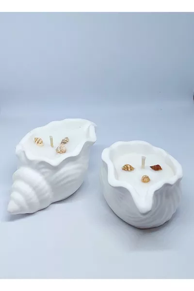 Bougie décorative double en coquillage pour cadeau