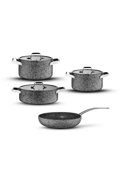 Stone-Age 7-Piece Scratch-Resistant, Non-Burn, Non-Stick Induction Cookware Set