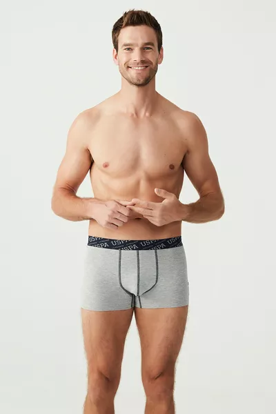 USPA Baskılı, Pamuklu ve Likralı Erkek 3'lü Boxer Seti 