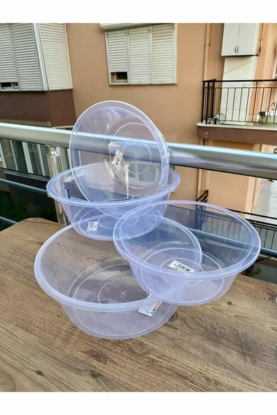 Пластмасово прозрачно легенче за миене на съдове, комплект от 4 броя