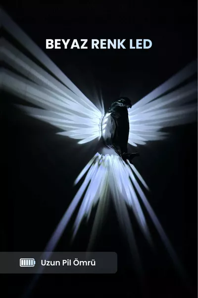 LED стенна лампа с орел – Аплик, на батерии, декоративно и модерно осветление / Нощна лампа - Сива