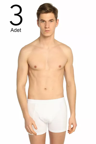 Мъжки бели боксерки с ликра, пакет от 3 броя 