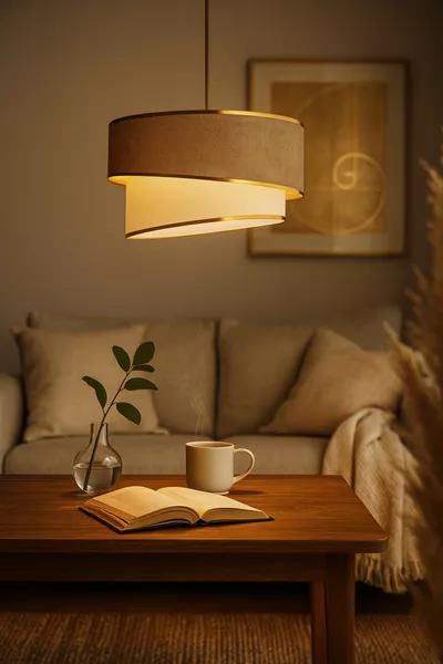 Полилей, Висяща ратанова абажур Кюмбеджи злато